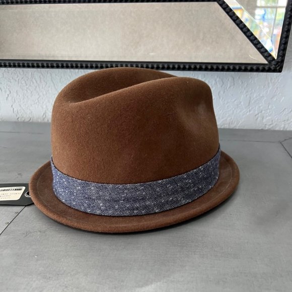 New Rag and Bone Chestnut Center Dent Fedora Wool Hat main image 3
